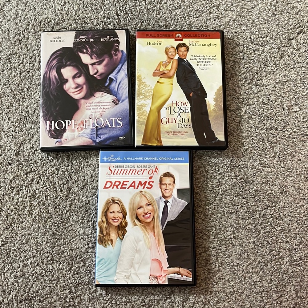 ROMANTIC COMEDY TRIO: DVDs, Hope Floats, How to Lose a Guy in 10 Days, Summer of